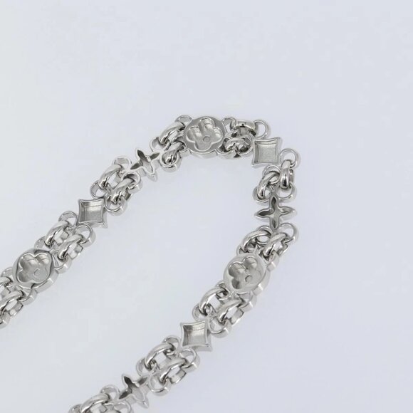 LOUIS VUITTON Chain Shoulder Strap metal 23.6"" Silver LV Auth 150796 - Picture 9 of 9